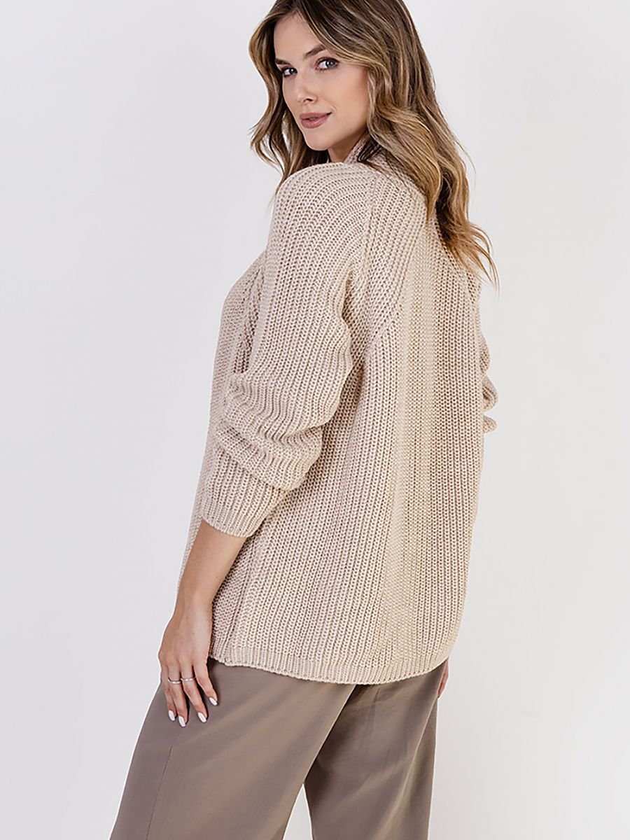 Cardigan MKM - Ribbed Jumper with Stand-Up Collar