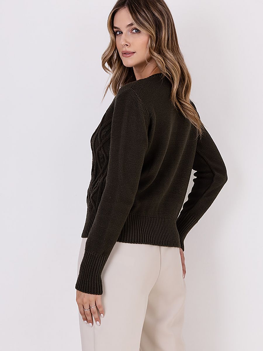 Stylish Hip-Length Knitted Cardigan by MKM