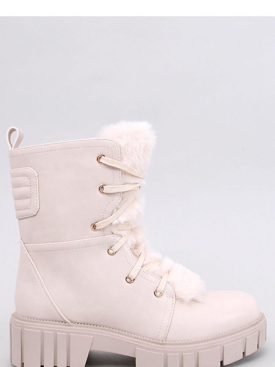 Inello Fur-Lined Military Style Lace-up Boots