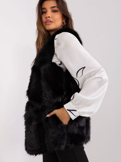 Faux Fur Gilet With Pockets