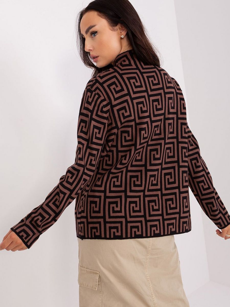 Jumper AT: Women's Geometric Patterned Turtleneck Jumper