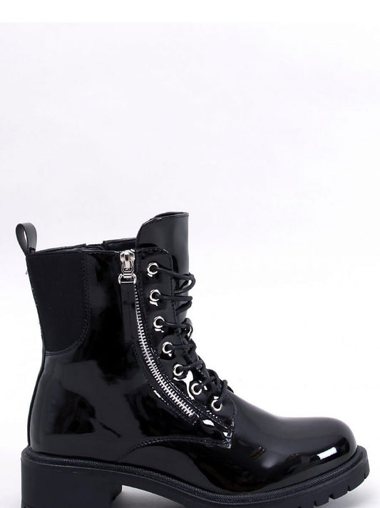 Inello Lacquered Women's Boots with Fur Lining