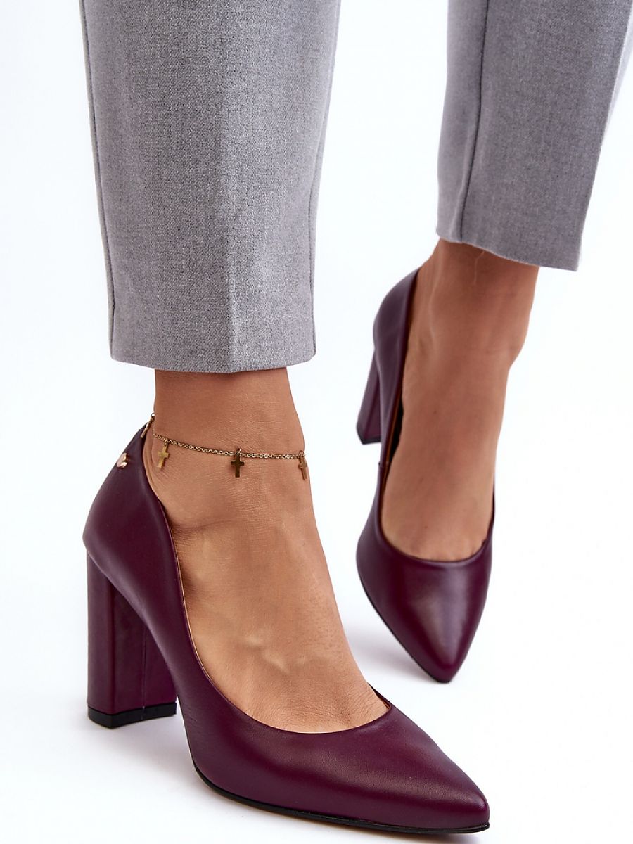 Elegant Leather Block Heel Pumps for Stylish Step-In