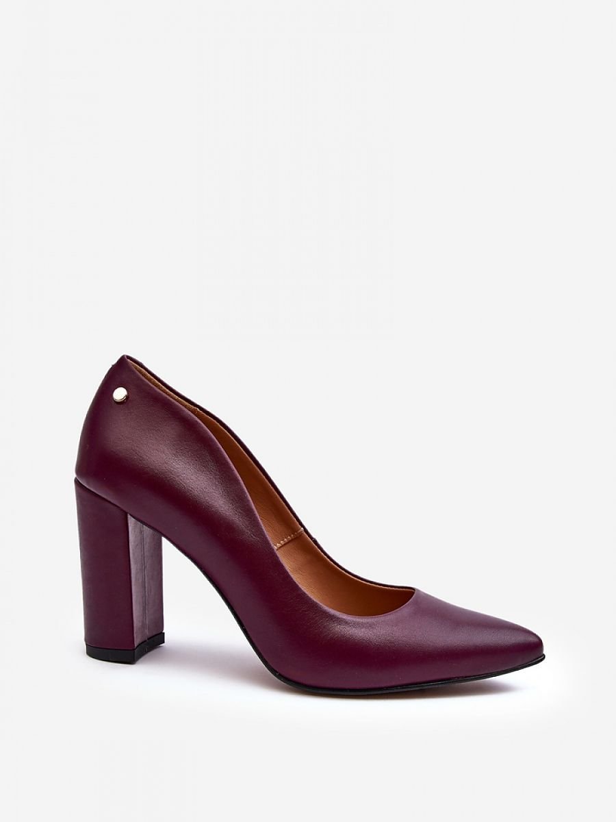 Elegant Leather Block Heel Pumps for Stylish Step-In