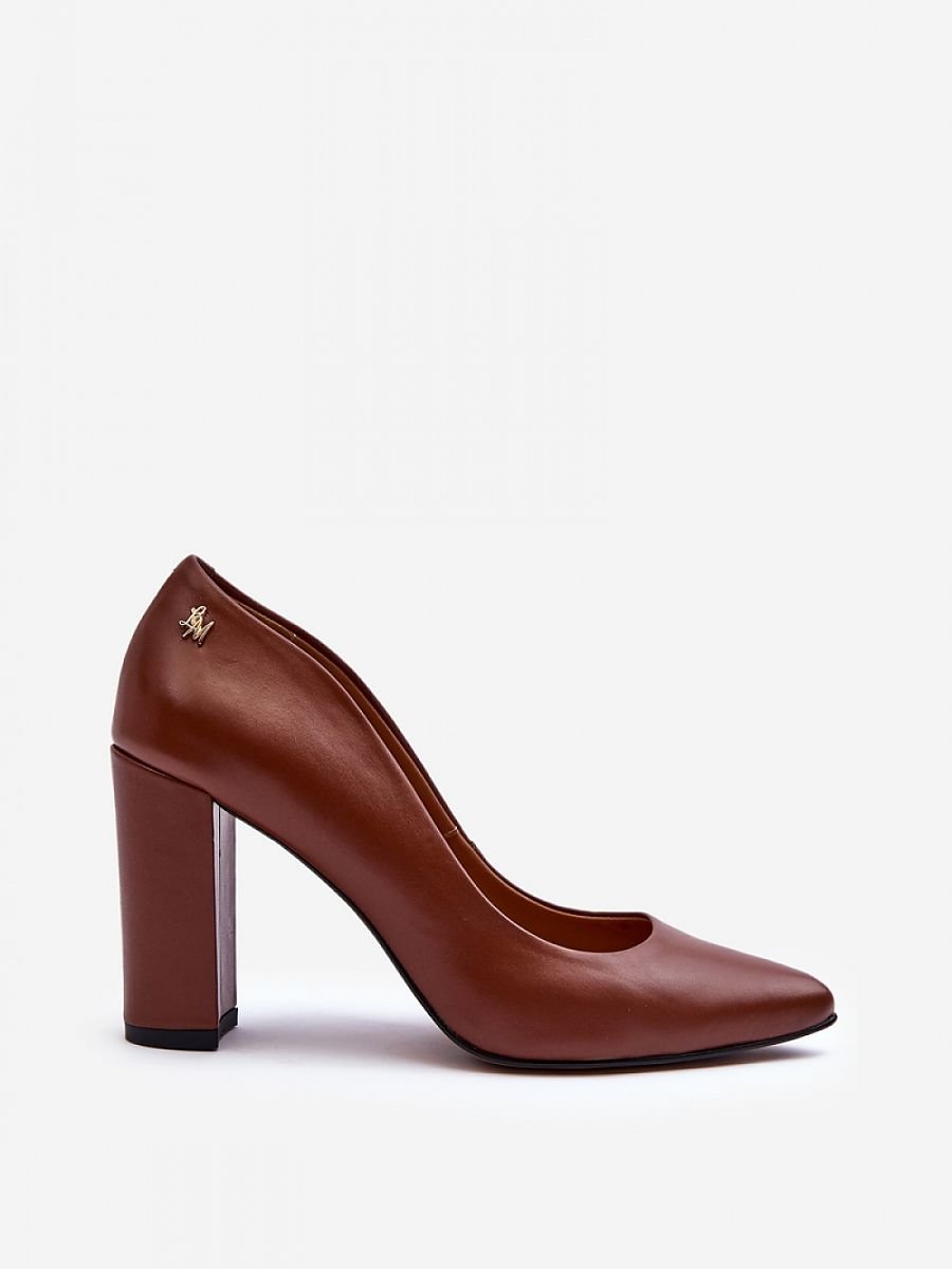 Step into Elegance with Leather Block Heel Pumps