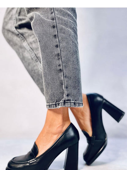 High Heel Round Toe Pumps by Inello