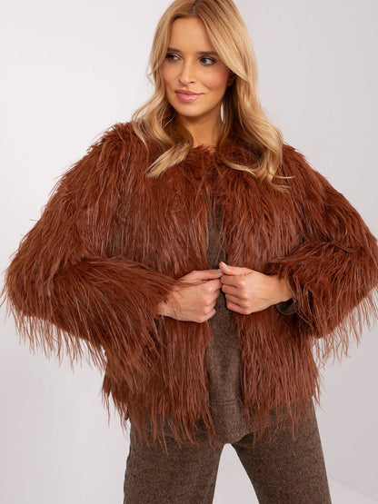 Jacket AT - Sophisticated Fur-Trimmed Transitional Coat