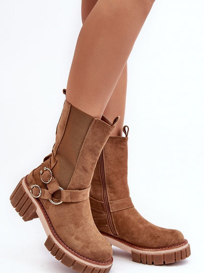 Ankle Boots with Eco-Suede and Fur Lining