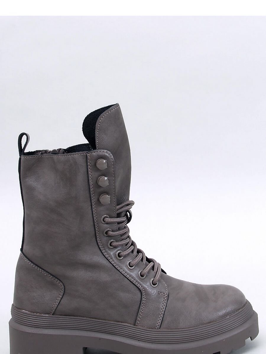 Ladies' Lace-Up Military Style Boots with Zipper Closure