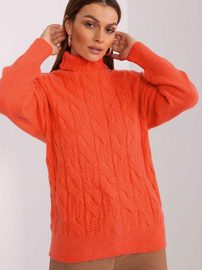 Turtleneck AT: Stylish Variegated Weave Sweater