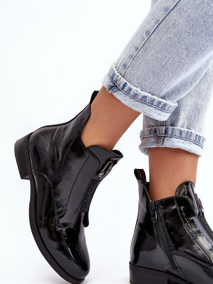 Ankle Boots - Sustainable Eco Leather Flat-Heel Women's Boots