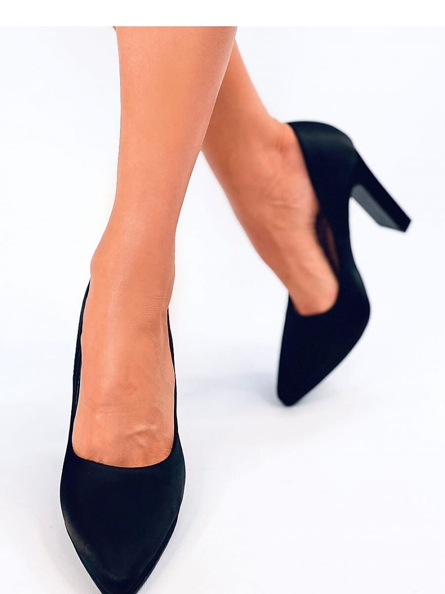 Chic Satin Block Heel Pumps by Inello