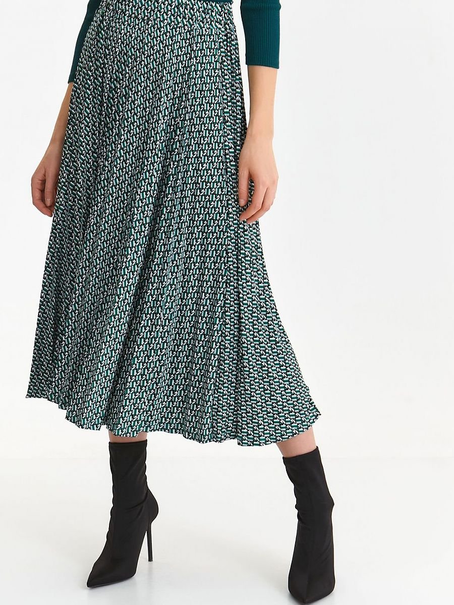 Secret Green Pleated A-line Skirt