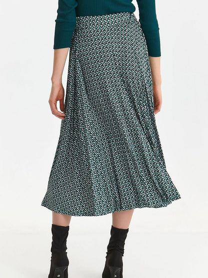 Secret Green Pleated A-line Skirt