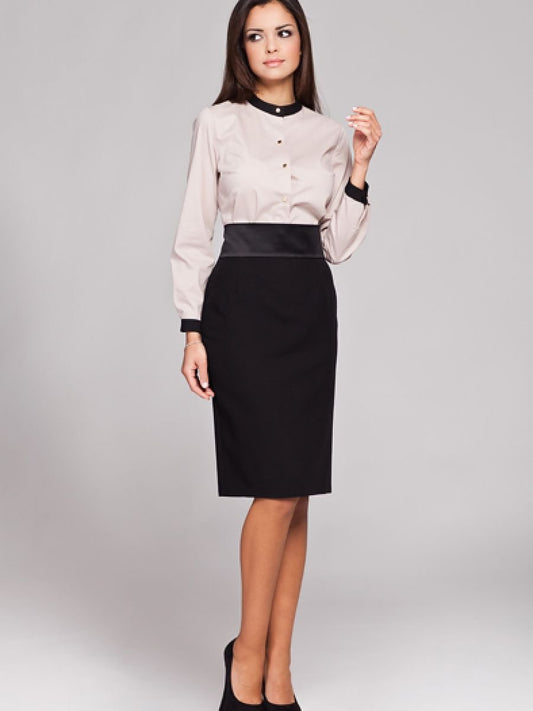 Chic Pencil Skirt with Satin Belt by Figl