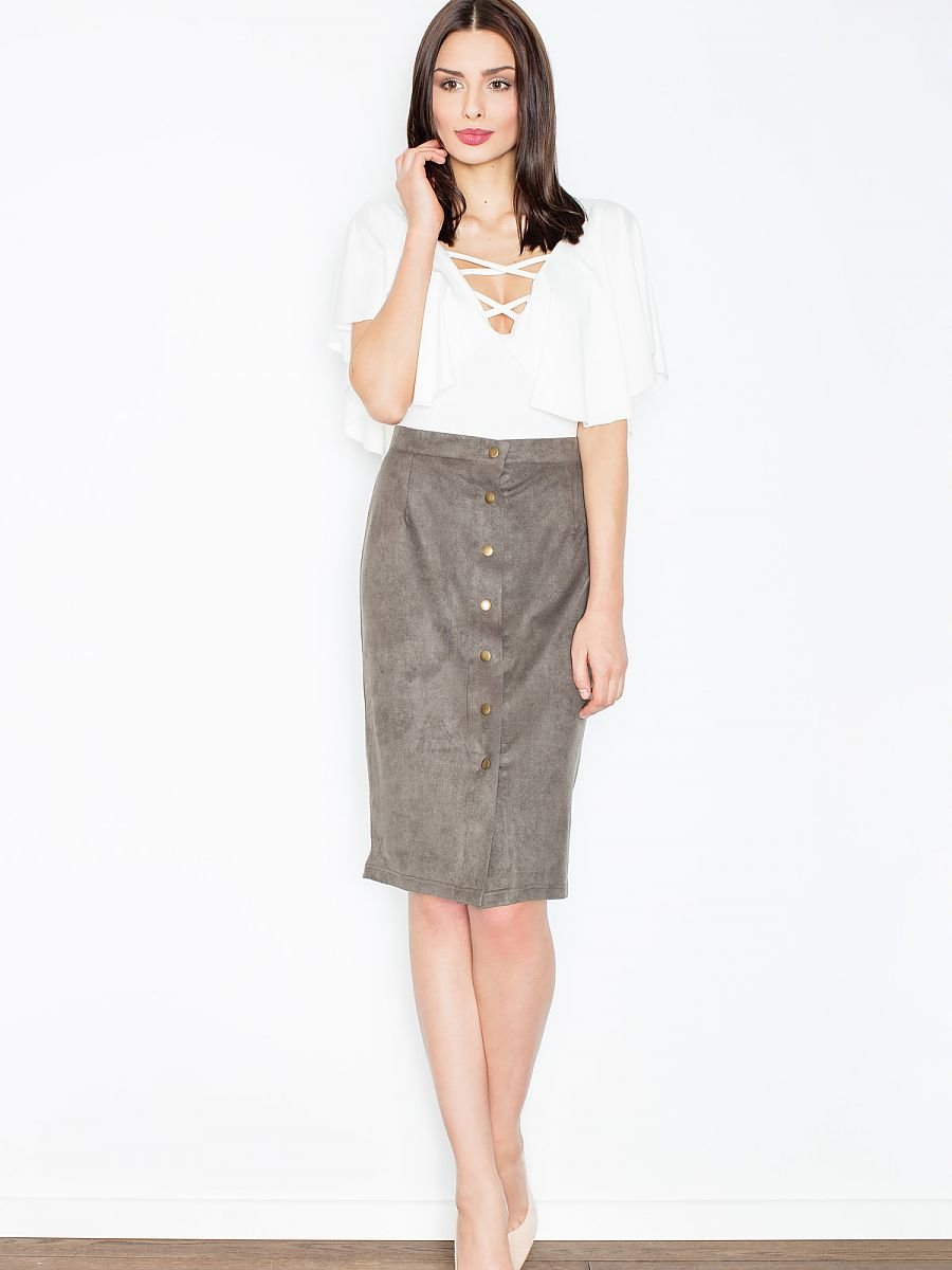 Luxurious Suede-Like Pencil Skirt