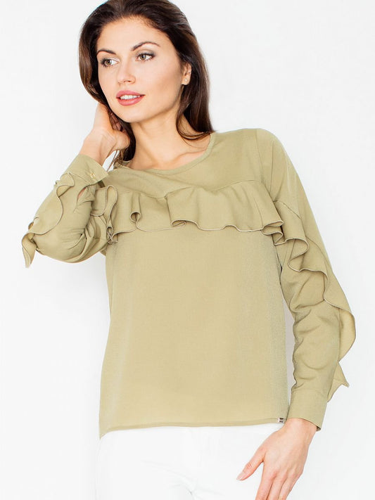 Frilled Long Sleeve Blouse