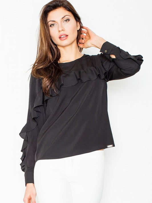 Frilled Long Sleeve Blouse