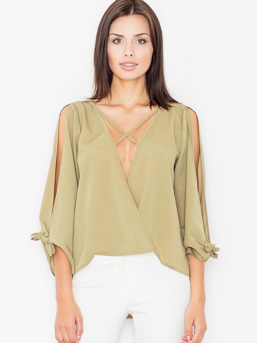 Elegant Figl Blouse with Stylish Cut-Out Sleeves