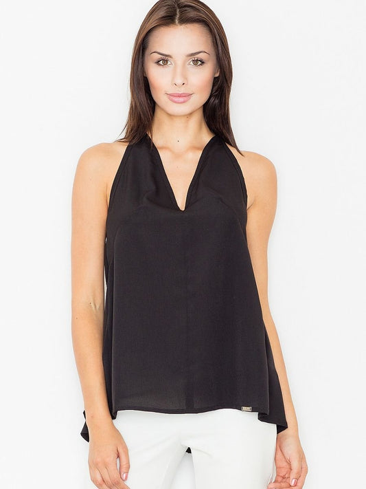 Figl Chic Body-Fit Blouse with Thin Shoulder Straps