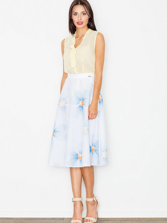 Skirt Figl - Versatile Midi-Length Polyester Skirt