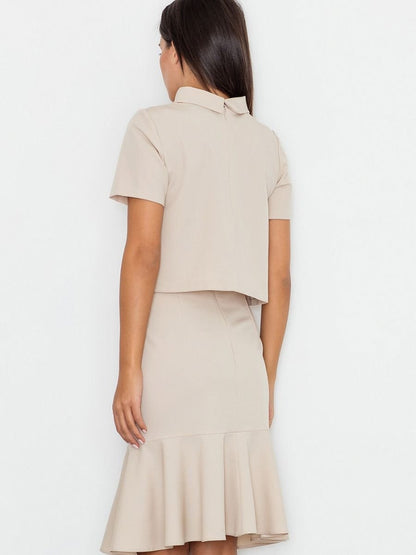 Layered Turtleneck Blouse with Short Sleeves by Figl