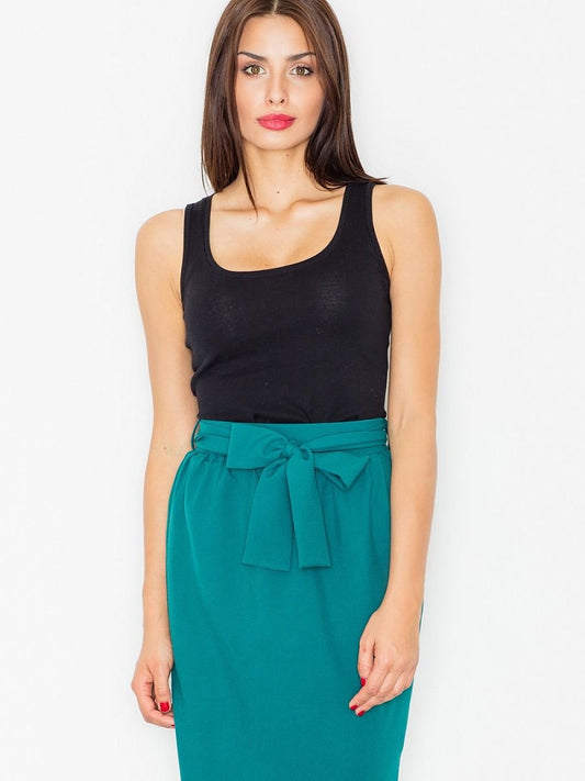 Elegant Pencil Skirt with Waist Sash