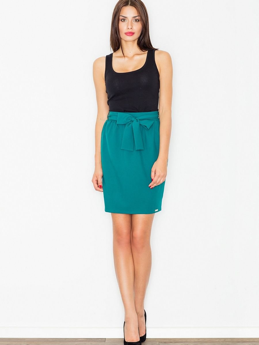 Elegant Pencil Skirt with Waist Sash