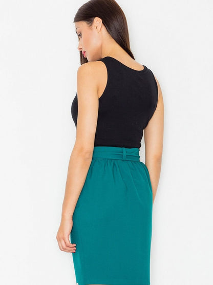 Elegant Pencil Skirt with Waist Sash