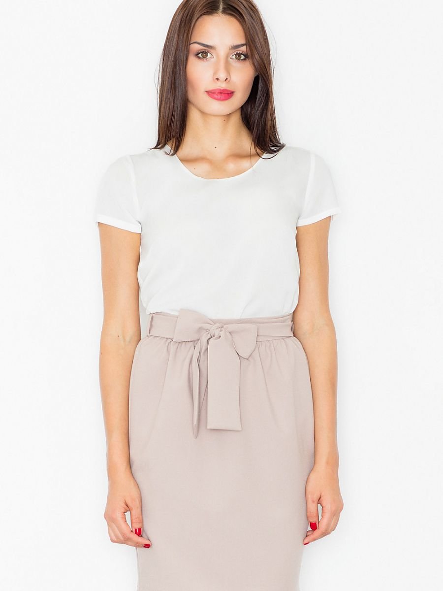 Sophisticated Pencil Skirt with Sash Accent