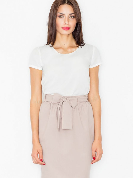 Sophisticated Pencil Skirt with Sash Accent