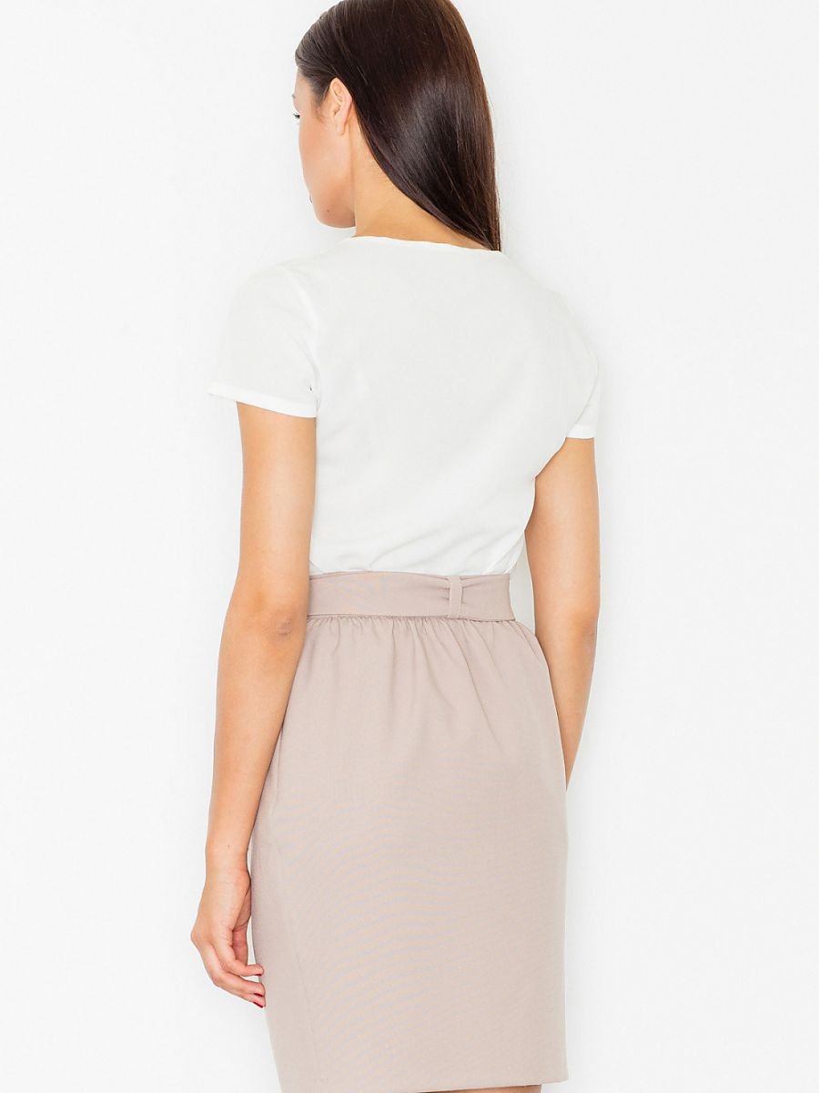 Sophisticated Pencil Skirt with Sash Accent