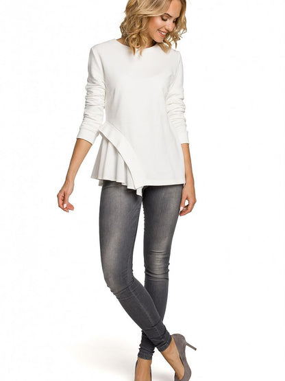 Asymmetric Ribbed Knit Blouse