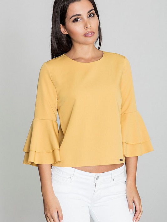 Figl Frilled Back Button Blouse