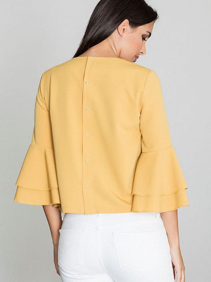 Figl Frilled Back Button Blouse