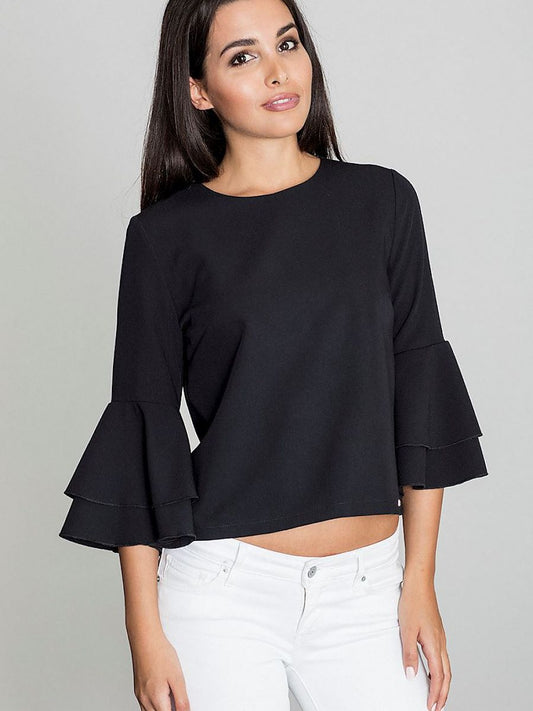 Delicate Frill Blouse with Back Buttons