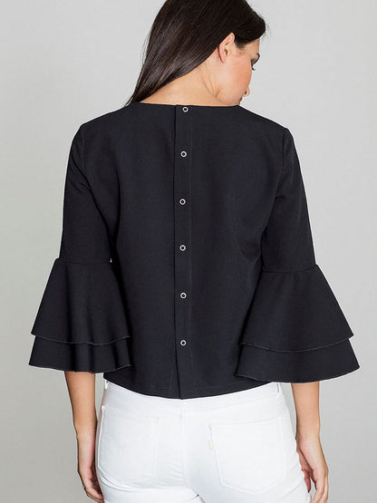 Delicate Frill Blouse with Back Buttons