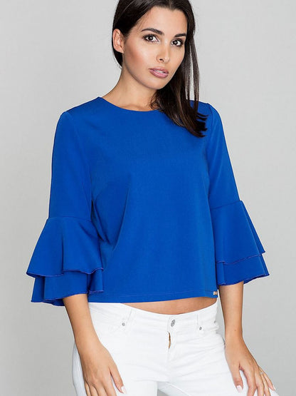 Figl Frilled Back Button Blouse