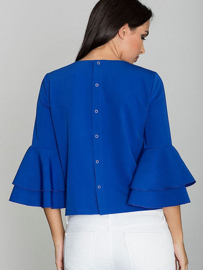 Figl Frilled Back Button Blouse