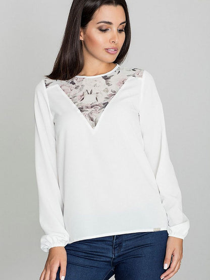 Elegant Figl Blouse With Eye-Catching Neckline Pattern