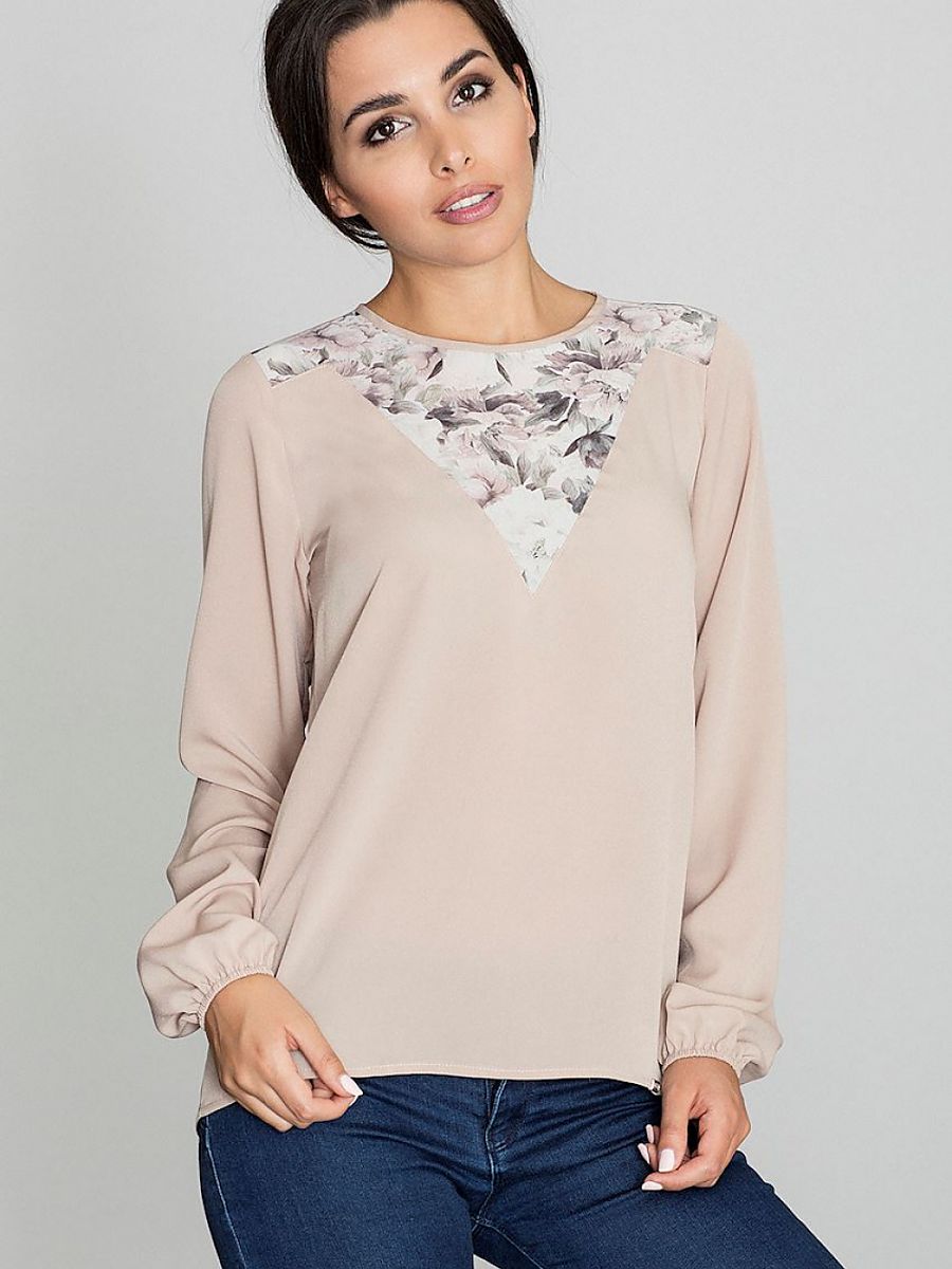 Figl Patterned Neckline Blouse