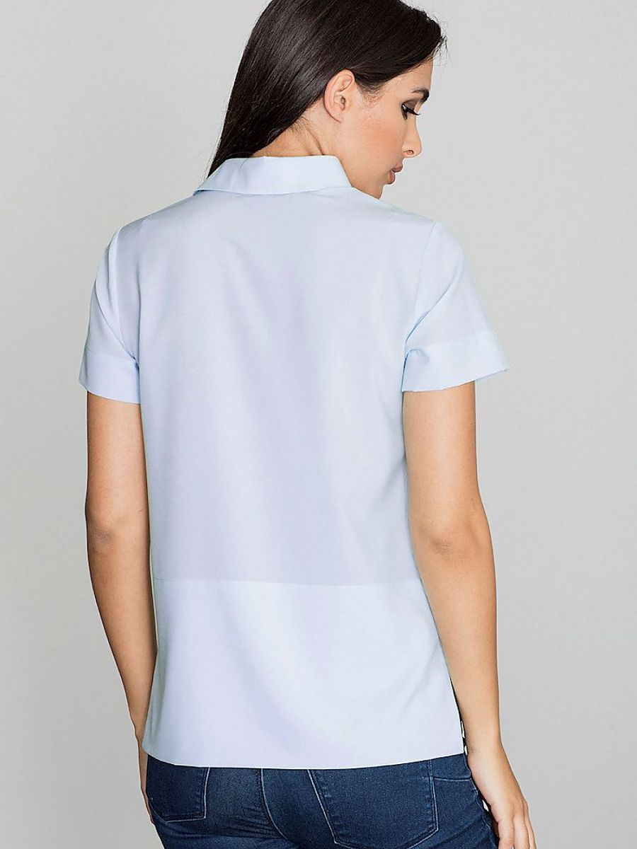 Formal Solid-Coloured Collared Blouse by Figl