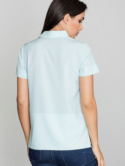 Elegant Solid-Coloured Collared Blouse