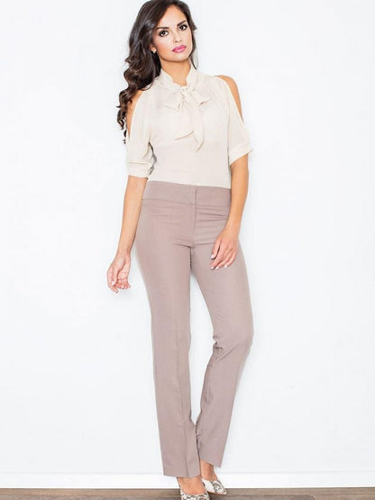 Figl Neck-Tie Blouse with Shoulder Slits