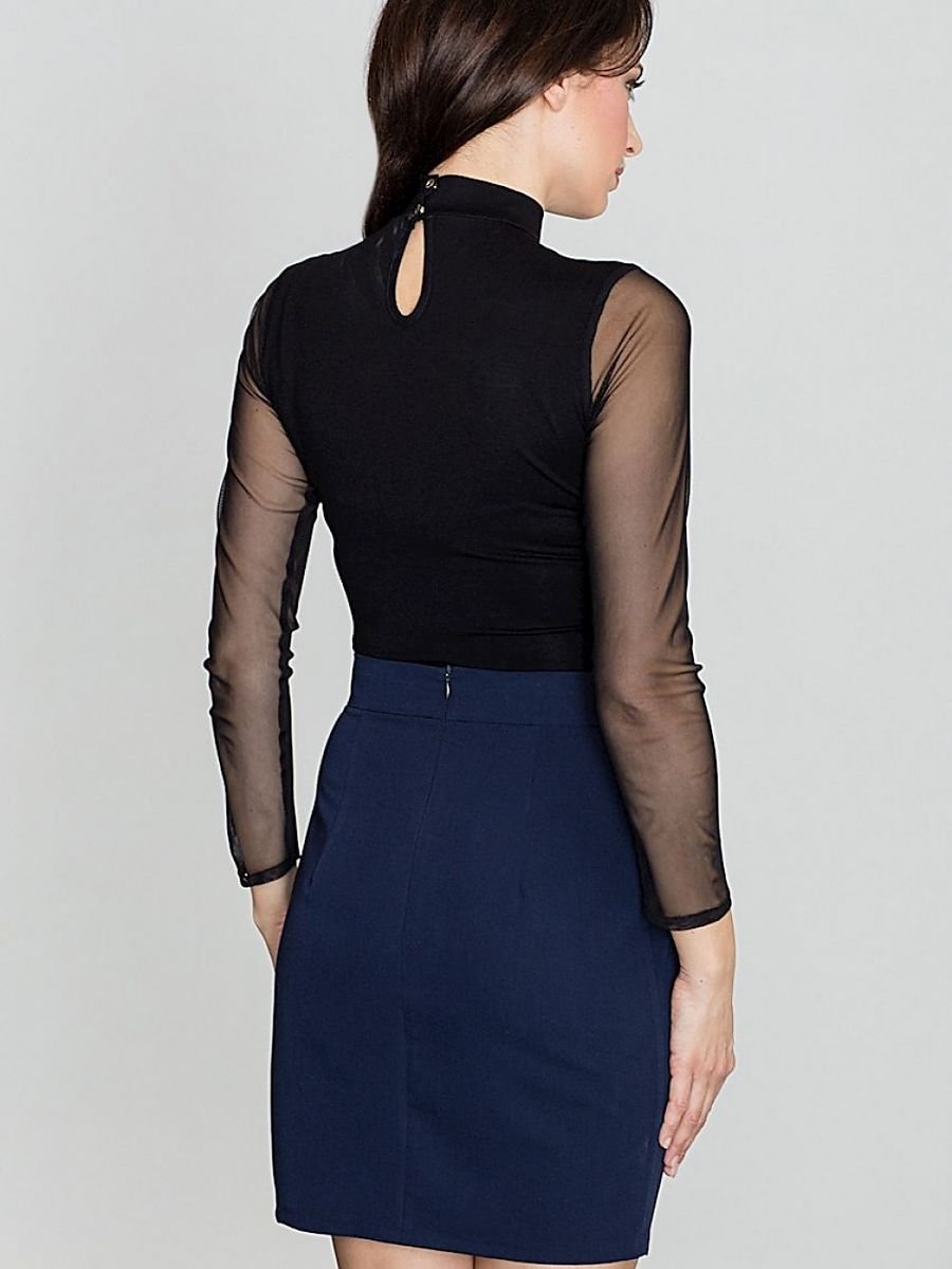 Asymmetrical Belted Pencil Skirt