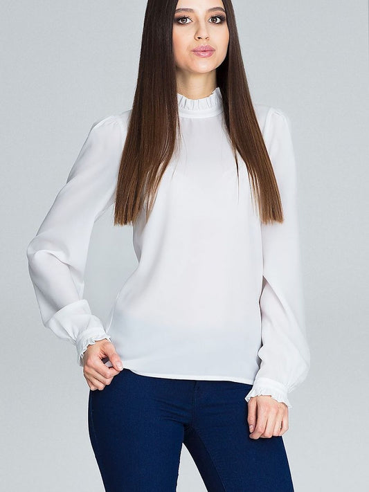 Frilled Long Sleeve Elegant Blouse