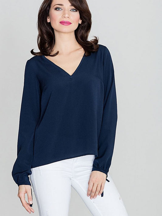 Heart Neckline Tied Sleeve Blouse