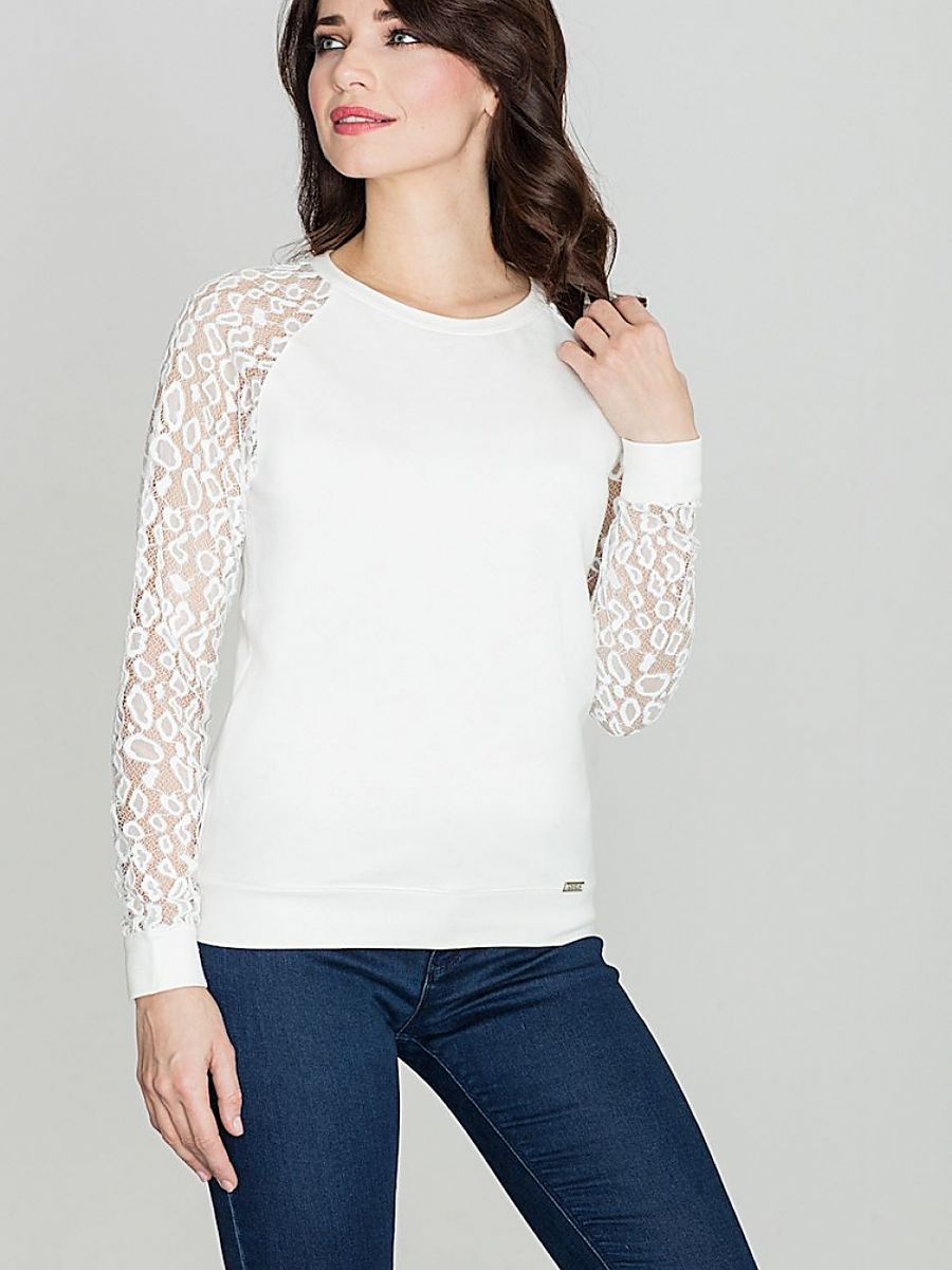 Leopard Lace Sleeve Blouse