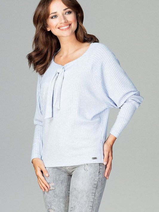 Chic Bow-Tie Knit Blouse