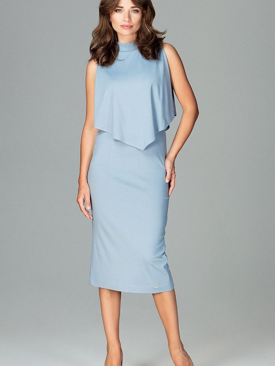 Stylish Cocktail Dress with Back Cape Detail